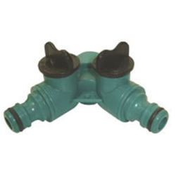 ACOPLE LLAVE CON 2 SALIDAS PLASTICA