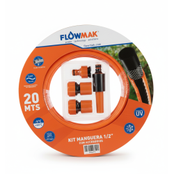 KIT MANGUERA FLOWMAK 1/2" C/ACCESORIO 20 MT.